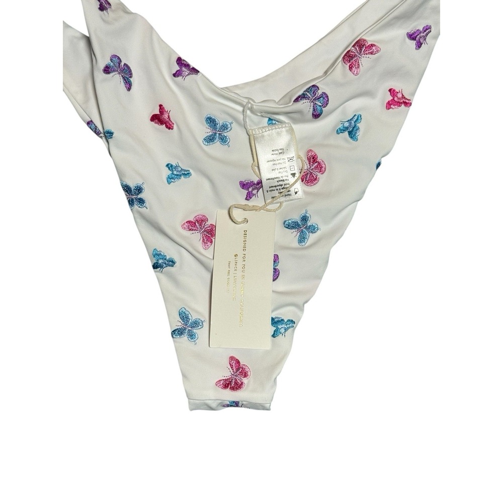 L*Space Revolve Bitsy Bikini Bottoms Beach Y2K Colorful Butterfly Print Sz M NWT - Picture 3 of 7